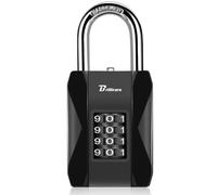 Combination Lock, 4 Digit Outdoor Heavy Duty Padlock Metal, Weatherproof Alloy Locks with Long Hardened Steel Shackle, High Security Large Padlocks for Sheds Fence, Gate Hasps, Storage Unit-Black