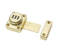 Combination Lock Door Bolt with Extended Locking Tongue Zinc Alloy Construction for Secure Fitting on Doors Cabinets and Safes with Adjustable Positioning (Gold)