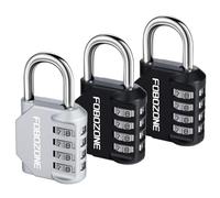 Combination Lock, FOBOZONE 4 Digit Outdoor Waterproof Resettable Code Padlock,for Gym Locker, Cabinet,Shed, Hasp,Gate, Tool Box,School Locker Lock (Black 2 & Silver 1)