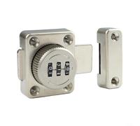 Combination Lock with 3 Digit Password Security Latch for Cabinets and Drawers (Silver)