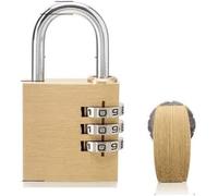 Combination Lock with Resettable Code, Pad Coded Case Copper Stainless Steel Pad Solid Brass Digit Combination Password Secret Code(Copper)