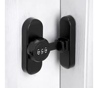 Combination Lock, Zinc Alloy 90X70x28mm Sliding Door And Cabinet Latch With Three-Digit Keyless Code, Matte Black Anti-Pry Design For Home, Office And Garden Use