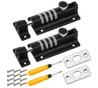 Combination Locking Bolt, 4 Digit Combination Sliding Door Lock, Keyless Bolt Lock, Resettable Digit Combination Locking Bolt for Home Gate Door Shed Garage Fence - 2 Pack