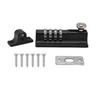 Combination Locking Bolt, 4 Digit Digital Password Lock Bolt, Recodeable Keyless Security Latch with Rustproof Coating for Pool Gate Fence Farm Barn Shed (Black Latch Lock)