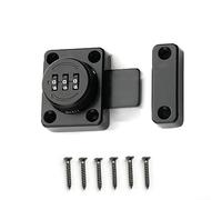 Combination Locking Bolt, Heavy Duty Combination Sliding Bolt Lock Garden Gate Latch for Gate Shed Cabinet Door Garage, Black