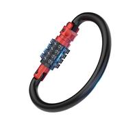 Combination Locks, Heavy Duty Carabiner Clips, Ultra Large D-Shaped Code Combo Lock for Looped Bike Security Cable, Helmet, Bike, Fence, Travel Case (1, Red)