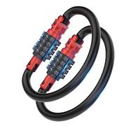 Combination Locks, Heavy Duty Carabiner Clips, Ultra Large D-Shaped Code Combo Lock for Looped Bike Security Cable, Helmet, Bike, Fence, Travel Case (2, Red)