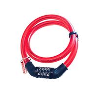 Combination Number Code Bike Bicycle Cycle Lock 8MM by 650MM Steel Cable Black (Red)