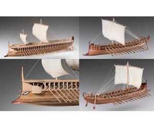 Combination of 2 ancient Gr oats-wooden assembly boxes -scale 1:72