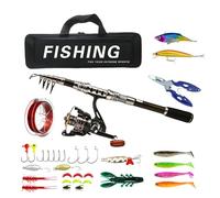 Combination of Fishing Rods and Reels, Combination of Fishing Rods and Reels, Lightweight Saltwater Fishing Rod and Reel, Portable Travel Saltwater Freshwater Fishing Set, Fishing Tackle, Ice Fishing