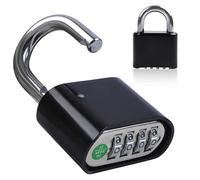 Combination Padlock, 4 Digit Heavy Duty Security Lock, Code Padlock for Locker Outdoor Weatherproof Suitcase Lock Combination Lock for Gym, School Locker, Shed, Garage