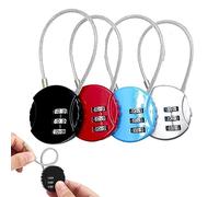 Combination Padlock,4 Pcs Combination Padlocks Small Padlock with Combination 3 Digit Outdoor Waterproof Padlock Code Lock Cable Luggage Locks for Backpack,Suitcase,Door