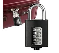 Combination Padlock - Black Portable Digital Waterproof Coded Lock, Keyless Resettable Security Device | Passcode Weatherproof Lock for Gym Locker Toolbox Fence Gate Outside Hasp