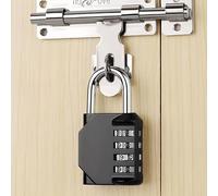 Combination Padlock, Combination Lock for Gym Lockers, Standard Dial Combination Lock, Lock for Gym&Sports Locker, Toolbox, Case - Black