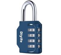 Combination Padlock, Diyife Heavy Duty 4 Digit Padlock Weatherproof Outdoor Locker Padlocks for School Gym Locker, Shed, Fence, Hasp, Garage, Gate, Toolbox, Door (Navy Blue)