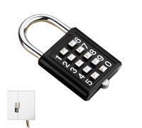 Combination Padlock for Safety Deposit Box - 8/10 Digits Small Digital Code Lock | Weatherproof Gym Lock with Numbers for School, Sports, Fence, Tool Box, Cabinet, Outdoor - Compact Zinc Alloy Padlock