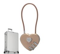 Combination Padlock - Heart Shape Padlock, Protection Love Shape Design | Combination Password Love Small Padlock, Safety Tools for Suitcases, Backpacks (5.51x1.54x0.63 Inches)(Grey, Blue, Gold)
