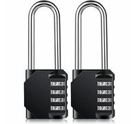 Combination Padlock Heavy Duty Lock - BeskooHome Weatherproof Padlock, Resettable Lock, 2.5inch Long Shackle 4-Digit Zinc Alloy Combination Lock for Shed Fence Gate, School, Gym, Toolbox - 2 Pack