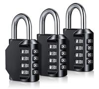 Combination Padlock Heavy Duty Locks - BeskooHome 4-Digit Weatherproof Combination Lock Resettable Combination Padlock Outdoor for Gym, School, Hasp, Outdoor Shed, Storage, Cabinet, Toolbox - 3 Pack