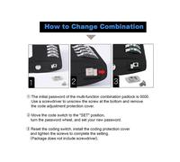 Combination Padlock Outdoor, Waterproof Heavy Duty Padlock with Code, Multifunctional Adjustable Long Padlock- Black