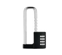Combination Padlock Outdoor, Waterproof Heavy Duty Padlock with Code, Multifunctional Adjustable Long Padlock- Black
