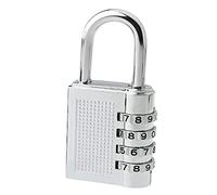 Combination Padlock, Waterproof Padlock with Code, 4 Digit Locker Padlocks for School, Gym Lockers, Outdoor Combination Lock for Shed, Fence, Backyard, Hasp Locker (Silver)