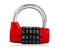 Combination Padlock with 5-Digit line Code - Password Security Lock for Travel Suitcase, Gym Locker(Red)