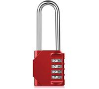 Combination Padlock with Code, BeskooHome 4 Digit Waterproof Code Padlock, Heavy Duty Number Padlock With 6.5cm Long Shackle for Outdoor Gate, Shed, Fence, Hasp Storage, Gym School Locker (1 Pack Red)