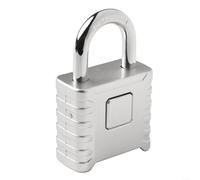 Combination Password Lock with Four Digit Code and Zinc Alloy Build for Theft Prevention on Doors, Gates and Fences (Silver)