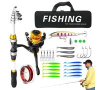 Combination Rod And Reel, Telescopic Equipment Set With Transport, Rod Set, For Ice Surf Pier Sea Lake River Pond Shore Salt And