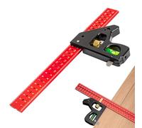 Combination Set Square, Squares Woodworking Tools With Level Bubble, 45° and 90° Angle Square Hand Marking Line Tool, Adjustable Carpenters Square Woodworking Rule, 12inch/300mm Measuring Tool
