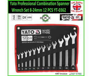 Combination Spanner Wrench Set 8-24mm 12 Pcs Yato Professional YT-0362
