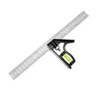 Combination Square, 12Inch/300mm Stainless Steel Combo Square Carpentry Tools, Square and Combination Square Tool Set with Bubble Level for Woodworking