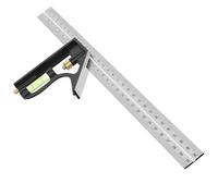 Combination Square, Adjustable Set Square with 12Inches/300mm Scale, Stainless Steel Combo Square 45/90 Degree with Bubble Level Measuring Tool for Woodworking Engineer Carpenter