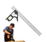 Combination Square and Angle, Stainless Steel, Adjustable Carpenter's Angle, for DIY Enthusiasts for Marking and Metal Processing