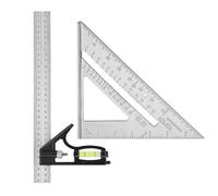 Combination Square Set 12 inch 7 inch,Trend Angle Finder,Bevel Gauge,Woodworking Triangle Speed Square for Carpenters Engineers Roofers Builders Joiners (Silver)