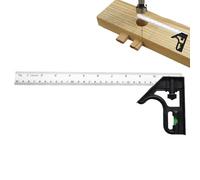 Combination Square Tool - Metric Carpenter Hardware, Handheld Set, Manual Finding Item | Aluminium Leveling Device Rig for Carpenter Workshop Equipment Scale Straight Edge Depth Finder Scriber