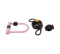 Combination U Lock for Bike and Scooter Security, Heavy Duty Alloy Steel and Silicone Wrapped Exterior, Waterproof and Design (pink)