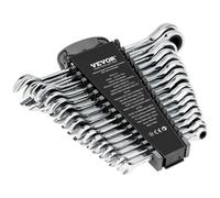 Combination Wrench Set, 16-Piece Ratcheting Wrench Set With Organizer Rack, Cr-V Steel Wrench Set Metric 8 mm To 24 mm, Ideal For