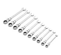 Combination Wrench Set with Ratchet and Reversible Head 8-19 mm, 10 pcs