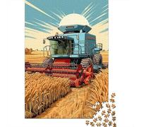 Combine Harvester in Action-3 1000-Piece Puzzle for Adults, 52x38cm/1000pcs; White Cardboard for Simple Sorting; An Unhurried Indoor Weekend Activity