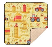 Combine Harvester Tractor and Granary 1_1 Soft Padded Baby Gym & Activity Mat for Floor 1-Piecing Padded Baby Mat for Baby Toddler Infant, 50'' x 50''