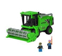 Combine Harvester Tractor Toys - with 2 Random Mini Figurine Men, Simulating Wheat Cutting Scenes, Realistic Combination Harvester Joint Movable Farm Car Toys Gift for Kids Children Age 3+ (Green)