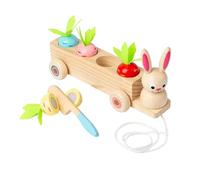 Combine with a lively wooden rabbit pulling carrot picking activity to promote fine motor skills and educational fun for preschoolers