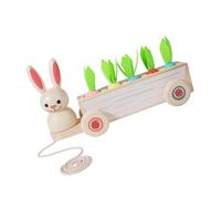 Combine with a lively wooden rabbit pulling carrot picking activity to promote fine motor skills and educational fun for preschoolers