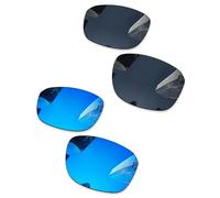 Combine8 2 Pairs Ploarized Replacement Lenses for Oakley Split Shot OO9416 Sunglass - Black + Ice Blue