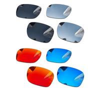 Combine8 4 Pairs Polarized Replacement Lenses for Ray-Ban Meta (GEN 3) Wayfarer RW4011-50mm/RW4011V-50mm AI Glasses - Black + Silver Titanium + Ice Blue + Fire Red