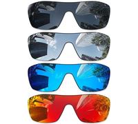 Combine8 Ploarized Replacement Lenses for Oakley Batwolf OO9101 Sunglasses - Black + Silver Titanium + Ice Blue + Fire Red