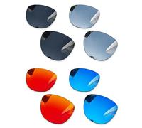 Combine8 Ploarized Replacement Lenses for Oakley Frogskins OO9013/Frogskins LX OO2043/Frogskins Mix OO9428/Frogskins Range OO9284 Sunglasses - Black + Silver Titanium + Ice Blue + Fire Red