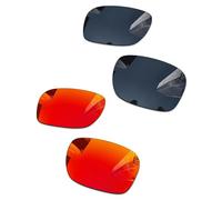 Combine8 Ploarized Replacement Lenses for Oakley Holbrook Metal OO4123 Sunglasses - Black + Fire Red